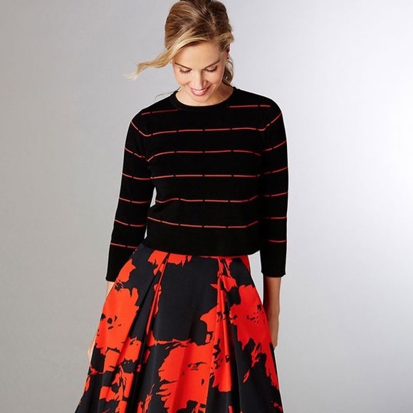 Carlisle Sweaters - Adorable CARLISLE Black & Red Stripe Sweater